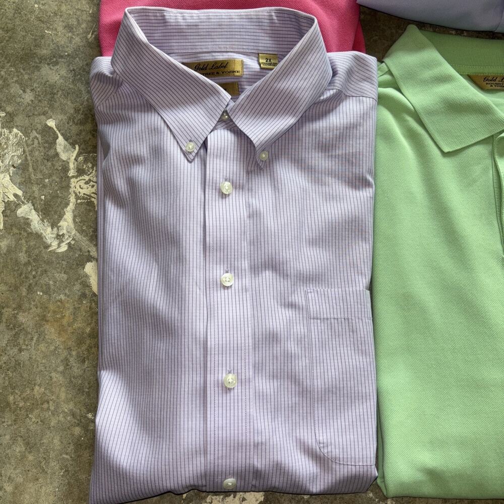 Men’s 6 Shirt York & Roundtree Gold Label Bundle Polo/Oxford 2XL - Picture 2 of 7